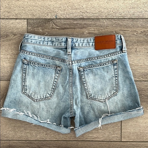 Lucky Brand boyfriend Blue Distressed Denim Shorts 25 - Picture 5 of 5